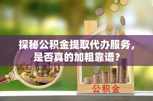 玉树探秘公积金提取代办服务，是否真的加粗靠谱？