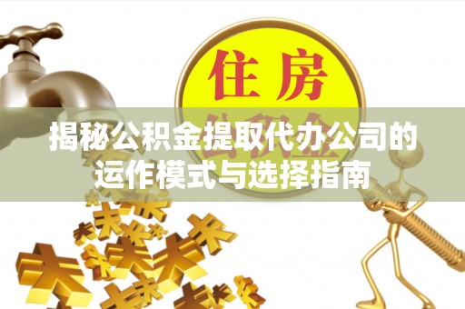 玉树揭秘公积金提取代办公司的运作模式与选择指南