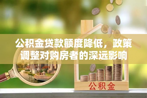 玉树公积金贷款额度降低，政策调整对购房者的深远影响