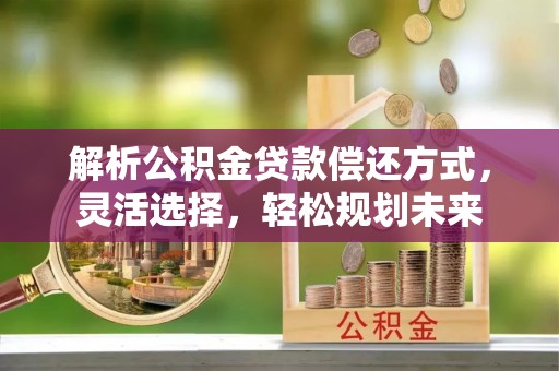 玉树解析公积金贷款偿还方式，灵活选择，轻松规划未来