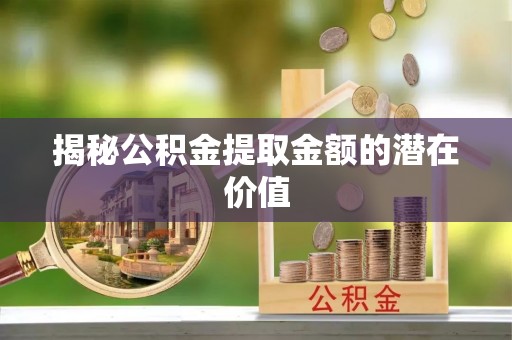玉树揭秘公积金提取金额的潜在价值
