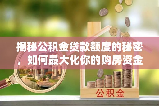 玉树揭秘公积金贷款额度的秘密，如何最大化你的购房资金
