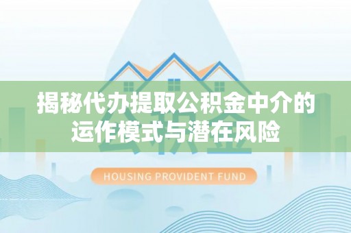 玉树揭秘代办提取公积金中介的运作模式与潜在风险