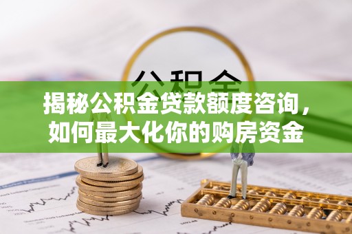 玉树揭秘公积金贷款额度咨询，如何最大化你的购房资金