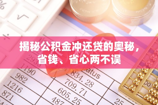 玉树揭秘公积金冲还贷的奥秘，省钱、省心两不误